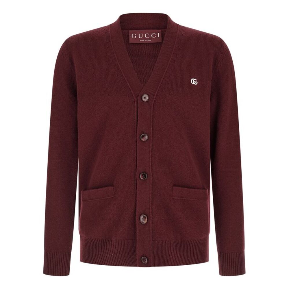 Gucci Bordeaux Cashmere Men's Cardigan